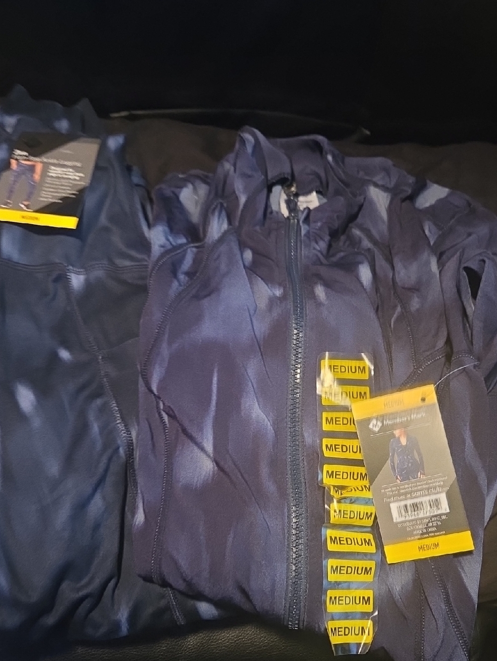 Navy Zip-Up Active Jacket - Medium And Yoga Pants  Medium